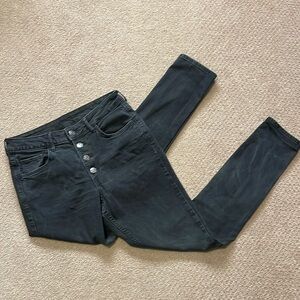 H&M Button Fly Black Jeans